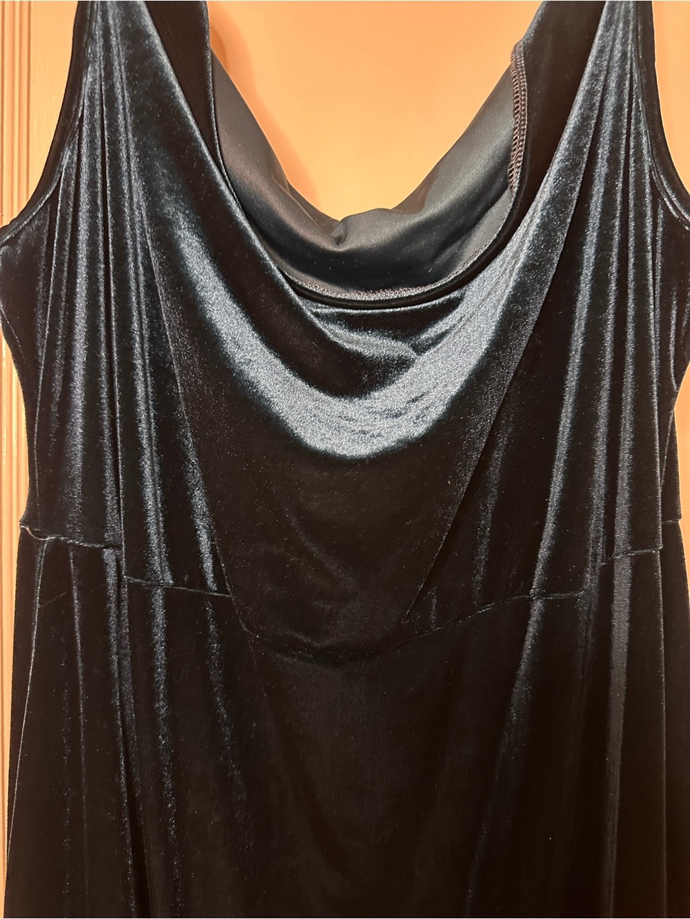 Women's Velvet Cowl Neck Slip Dress - Deep Teal - Picture 3 of 7